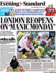 London Evening Standard (UK) Newspaper Front Page for 13 April 2021