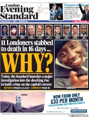 London Evening Standard (UK) Newspaper Front Page for 13 May 2017