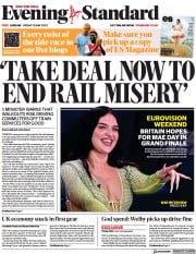 London Evening Standard front page for 13 May 2023