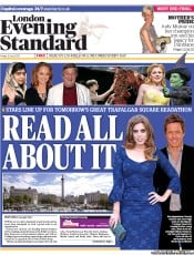 London Evening Standard Newspaper Front Page (UK) for 13 July 2013