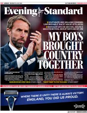 London Evening Standard (UK) Newspaper Front Page for 13 July 2021