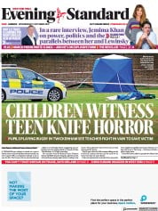 London Evening Standard (UK) Newspaper Front Page for 14 October 2021