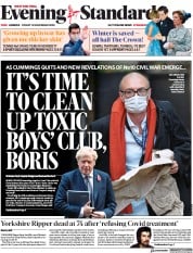 London Evening Standard (UK) Newspaper Front Page for 14 November 2020