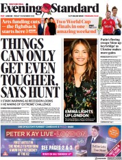 London Evening Standard (UK) Newspaper Front Page for 14 November 2022