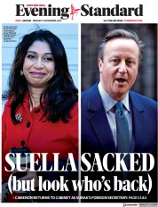 London Evening Standard front page for 14 November 2023