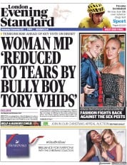 London Evening Standard (UK) Newspaper Front Page for 14 December 2017