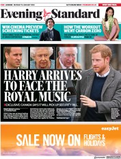 London Evening Standard (UK) Newspaper Front Page for 14 January 2020