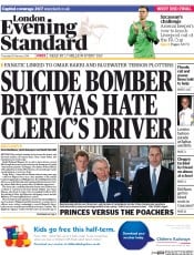 London Evening Standard (UK) Newspaper Front Page for 14 February 2014