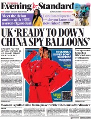 London Evening Standard (UK) Newspaper Front Page for 14 February 2023