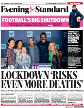 London Evening Standard (UK) Newspaper Front Page for 14 March 2020