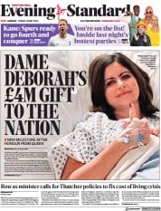 London Evening Standard (UK) Newspaper Front Page for 14 May 2022