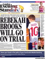 London Evening Standard Newspaper Front Page (UK) for 14 June 2012
