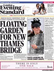 London Evening Standard (UK) Newspaper Front Page for 14 June 2013