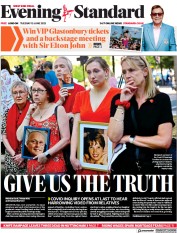 London Evening Standard (UK) Newspaper Front Page for 14 June 2023