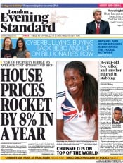 London Evening Standard (UK) Newspaper Front Page for 14 August 2013