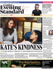 London Evening Standard (UK) Newspaper Front Page for 14 September 2012