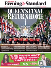 London Evening Standard (UK) Newspaper Front Page for 14 September 2022