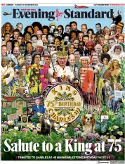 London Evening Standard front page for 15 November 2023