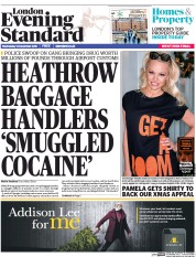 London Evening Standard (UK) Newspaper Front Page for 15 December 2016