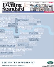 London Evening Standard (UK) Newspaper Front Page for 15 January 2016