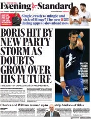 London Evening Standard (UK) Newspaper Front Page for 15 January 2022