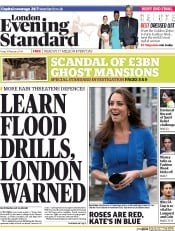 London Evening Standard (UK) Newspaper Front Page for 15 February 2014