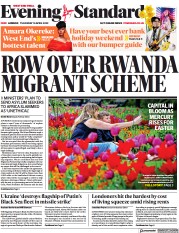 London Evening Standard (UK) Newspaper Front Page for 15 April 2022