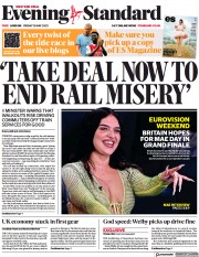London Evening Standard front page for 15 May 2023