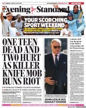 London Evening Standard (UK) Newspaper Front Page for 15 July 2019