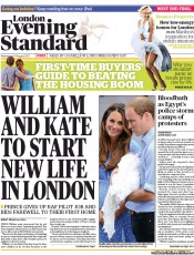 London Evening Standard (UK) Newspaper Front Page for 15 August 2013
