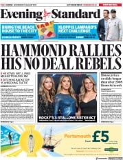 London Evening Standard (UK) Newspaper Front Page for 15 August 2019