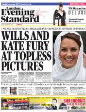 London Evening Standard (UK) Newspaper Front Page for 15 September 2012