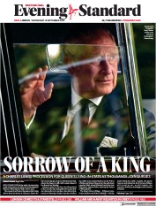 London Evening Standard (UK) Newspaper Front Page for 15 September 2022