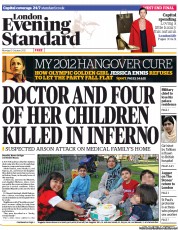London Evening Standard (UK) Newspaper Front Page for 16 October 2012