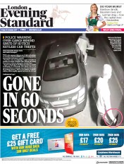 London Evening Standard (UK) Newspaper Front Page for 16 October 2017