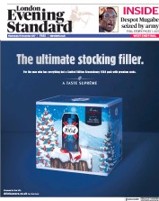 London Evening Standard (UK) Newspaper Front Page for 16 November 2017