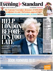 London Evening Standard (UK) Newspaper Front Page for 16 December 2020