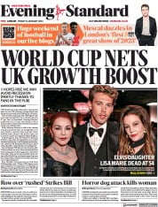 London Evening Standard front page for 16 January 2023