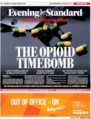 London Evening Standard (UK) Newspaper Front Page for 16 March 2018