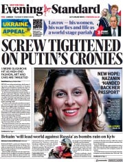 London Evening Standard (UK) Newspaper Front Page for 16 March 2022