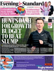 London Evening Standard (UK) Newspaper Front Page for 16 March 2023