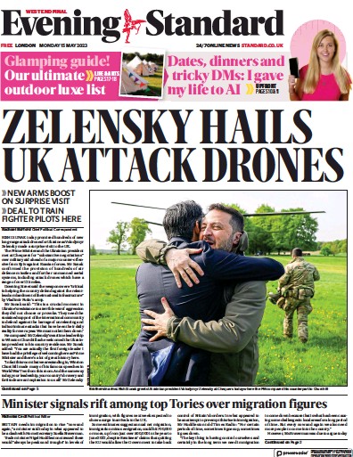 London Evening Standard Newspaper Front Page (UK) for 16 May 2023