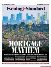 London Evening Standard (UK) Newspaper Front Page for 16 June 2023