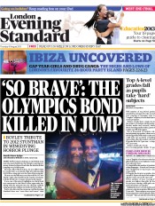 London Evening Standard (UK) Newspaper Front Page for 16 August 2013