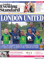 London Evening Standard Newspaper Front Page (UK) for 16 September 2014
