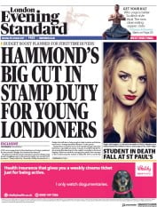 London Evening Standard (UK) Newspaper Front Page for 17 October 2017