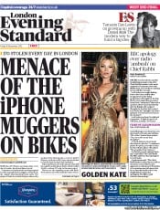 London Evening Standard Newspaper Front Page (UK) for 17 November 2012