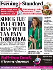 London Evening Standard (UK) Newspaper Front Page for 17 November 2022