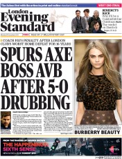 London Evening Standard Newspaper Front Page (UK) for 17 December 2013