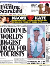 London Evening Standard (UK) Newspaper Front Page for 17 January 2014